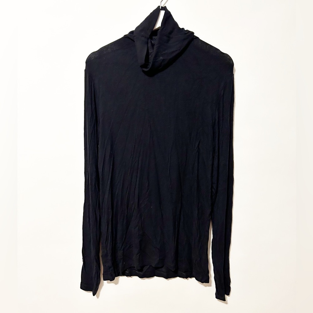 CAbi Black Turtleneck Ribbed Sweater Size M